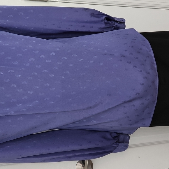 Gloria Vanderbilt Paisley Periwinkle Button Down Blouse - Picture 12 of 14